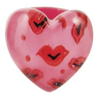 Ganz ružičasti srčani prstenovi za ljubljenje srca Valentines Modni prsten
