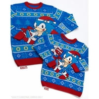 Sonic ježev za odrasle pleteni božićni džemper