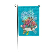 Prekrasna skica cvijeća kristala i perja Boho crtež za tkivo zastava za zastavu u dekorativnoj zastavi