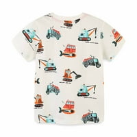 Baby Boy Summer Odjeća za bebe Boys Okrugli vrat Kratki rukav Pamuk Stripe Fashion English Print Majica