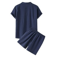Muške ležerne odjeće odjava čvrstog posteljina prema dolje vrhovi elastične strukske hlače i hlače odijelo