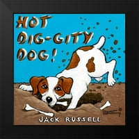 Kruskamp, ​​Janet Crni moderni uokvireni muzej umjetnički print pod nazivom - Vrući DIG-Gyty pas
