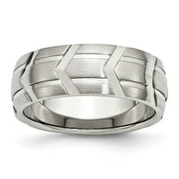 Čvrsti muški mat od brušenog od nehrđajućeg čelika i prsten od četkica i vjenčanog prstena veličine