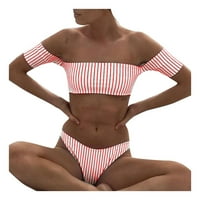 ŽeneSwimsuits, zavoja pruga dva bikinija set Halter kupaći kostim kupaći kupaći kostim