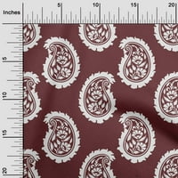 Onuone pamučna svila smeđa tkanina azijska paisley blok DIY odjeća prekrivajući tkaninu za ispis tkanina