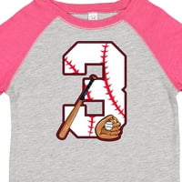 Inktastični bejzbol treći rođendan - tri godine dar mališani majica ili majica mališana
