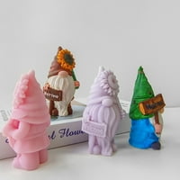 Candle plijesni 3D Božićni gnome silikonski kalupi za svijeće, za bazički sapuni za DIY Craft