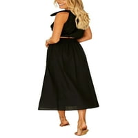 Gergngdo Ženska letnja suknja, čvrsta boja Jedan rame Prsluk + visok struk prorezan natkrivena duga