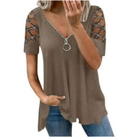 Na klirensu plus veličina Hladna majica na ramenu za žene izrezane majice za Rhinestone Casual Ljeto