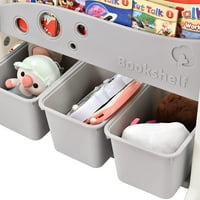 Anglenk 4-nivoska dječja knjiga s kantima za skladištenje igračaka, dječje kladionice Dječji igrački