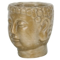 Zen Buddha Head Collect Basket Collect Worder Cement Soctur Plower Desktop Ornament
