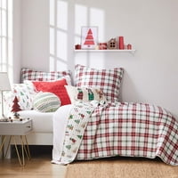 Levte Home - Meowy Božić - Dekorativni jastuk - sretan Božić - Crveni, zeleni, preplanuli, crno-bijeli