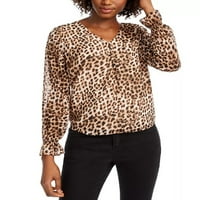 Maison Jules ženska bluza plus pletit Leopard Print Brown XXL