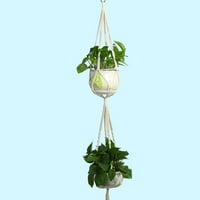 MacRame biljna vješalica u zatvorenom visećim sagraču košara sa drvenim perlicama ukrasni cvjetni nosač