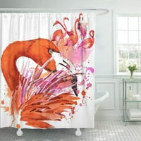 Rezervirajte crveno ptice Flamingo prskanje akvarela za vodu za baby kupatilo za kupatilo za kupanje