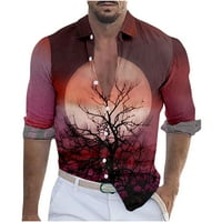 Button up bluze muške casual majice rever v izrez Duksevi s dugim rukavima Grafički novost 3D print