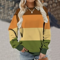 Duks za žene Jesen modni vrhovi pada Y2K odjeća plus veličina dugih rukava posada vrata pulover u boji