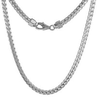 Sterling Silver Franco lanac ogrlica za muškarce i žene Polirani završetak Nikal Besplatna Italija