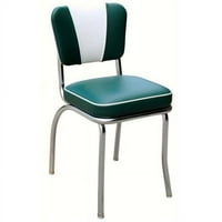Richardson Seating Corp V -BACK Diner stolica - zelena-bijela - s. Bo sjedalo - Chrome