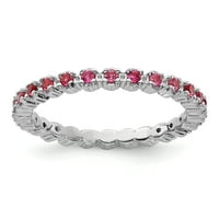 Le & Lu Sterling Silver Sjajljiv izrazi ružičasti turmalinski prsten LAL10135