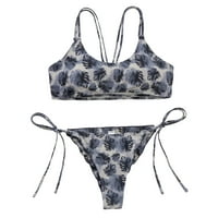 Aaiymet plus veličine kupaći kostim za žene Bikini list luk Split Print plaže Theremsuit Tempement Ženske