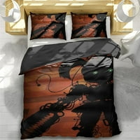 Horror Teddy Bear Posteljina za posteljinu set posteljine - 3-komadni set uključuje poklopac i jastučnice
