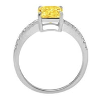 2. CT briljantan aspekser Clear Simulirani dijamant 18k bijeli zlatni pasijans sa accentima prsten sz