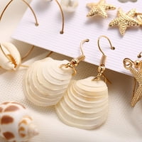Minđuše za žene Vintage Elegantne naušnice Seashells Star Conch set ženskih nakita Y2K nakit, srebrne