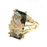 Ženski dijamantski cool ring zlatni kvadratni cirkon zvona veličine 6-10