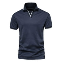 Akiigool MENS Polo Muške kratke rukave Polo Majice Casual Zip Slim Fit Golf T majice za muškarce Patchwork
