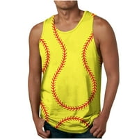 Muške atletske košulje bez rukava bejzbol 3D ten za tisak TOP Casual Sports Majica bez rukava TOP košulja