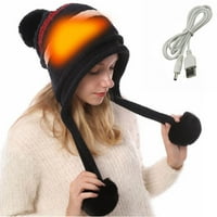 Šeširi USB električni grijanje Grijanje za grijanje Vanjski pleteni šešir jesen i zimska crna pletenje
