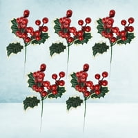 Osjetljivi božićni umjetni borovni igle za bobice ukrasi kreativni mini simulacija Xmas Crveni bobica