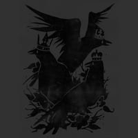 Krunovana vrana muški ugljen sivi grafički tee - dizajn od strane ljudi 3xl