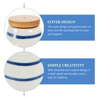 Japan stil Začinite JAR keramički umak Pot lonce posude sa bambusovim poklopcem