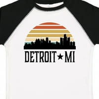 Inktastični detroit Michigan Skyline Retro poklon mališani majica ili majica mališana