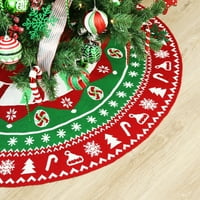 WBhome suknja za božićne stablo, crveno-vileski kabl pletena Xmas Tree suknje sa šatny snježnim pahuljicama,