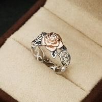 SKPBlutn Fashions Lijepa izdubljena ruža prstena antiknog elektropisanog cvijeća ženski prsten u pet