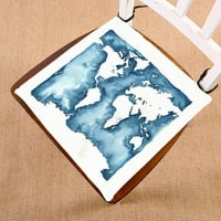Sažetak Art Splatter slikarska jastučić za slikanje, akvarel svjetski mapa plavo sjedalo za jastuk za