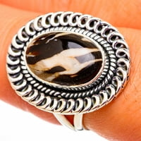 Drvena jasper prstena od kikirikija 9 - ručno rađena boho vintage nakit zvona105786