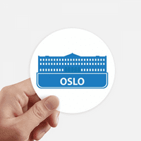 Oslo Norveška Blue Landmark uzorak naljepnica okruglog zidnog kofera za laptop naljepnica