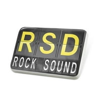 Porcelein Pin RSD Aerodromski kod za Rock Sound Revel značka - Neonblond