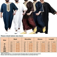 Luxplum Muškarci Long Bown Polu rupa molitvar muslimanske majice Vintage vrhovi Ljetni pulover bijeli