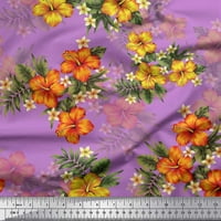 Soimoi Rayon Crepe tkanina cvjetna i ostavlja tropsko ispis tkanine sa dvorištem širom