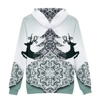 Modni povremeni božićni džemper za muške modne, runo digitalni ispis s kapuljačom