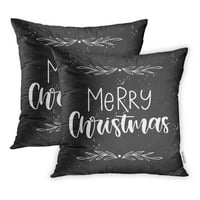 Sretan božićni crno-bijeli cvjetni ručni slovo za odmor kaferi jastuk