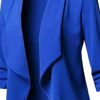 Loyisvidion ženski povremeni čvrsti otvoreni prednji kardigan jakna s dugim rukavima plava 12