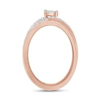Bijeli prirodni dijamantski vjenčani prsten za svadbeni prsten u 14k ružičastog zlata