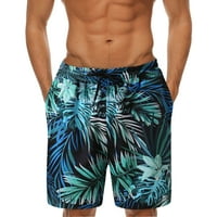 Puawkoer muške ljetne kratke hlače tiskane kratke labave tether džepne ploče casual pant s kratkim plažom
