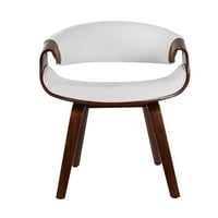 Sentwood stolice za ručavanje kućna ured zakrivljena ležaj, bijela PU kožna presvlaka sa sentvoje stolica